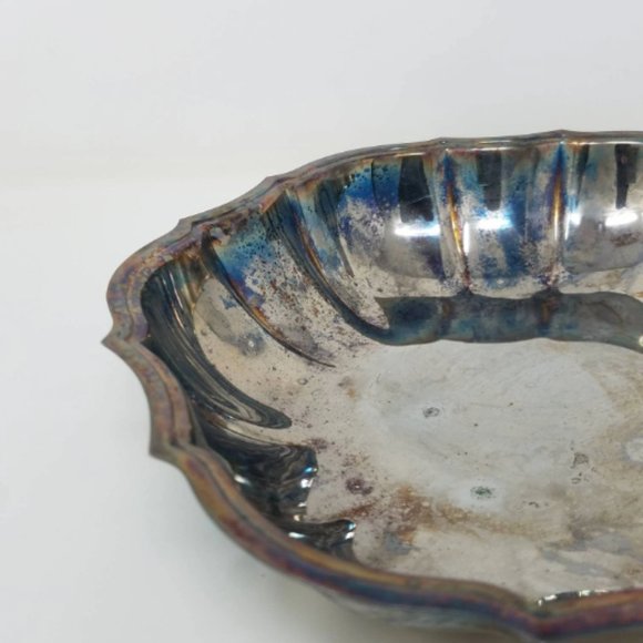 Vintage Scalloped Low Profile Silver Bowl International Silver Company - Picture 3 of 9